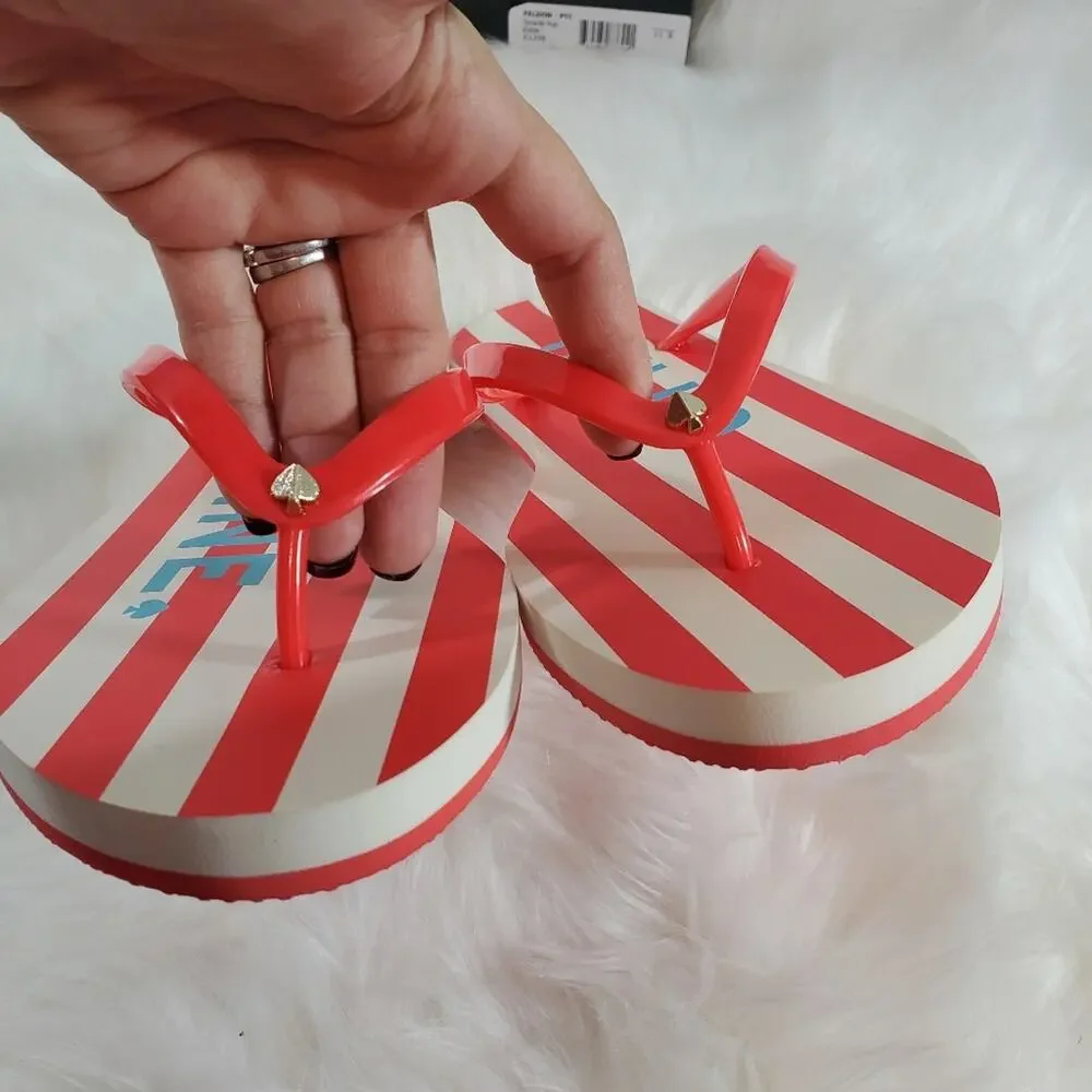 MSRP $48 Kate Spade Size 11 Feldon Tamarillo Printed Footbed Flip Flops